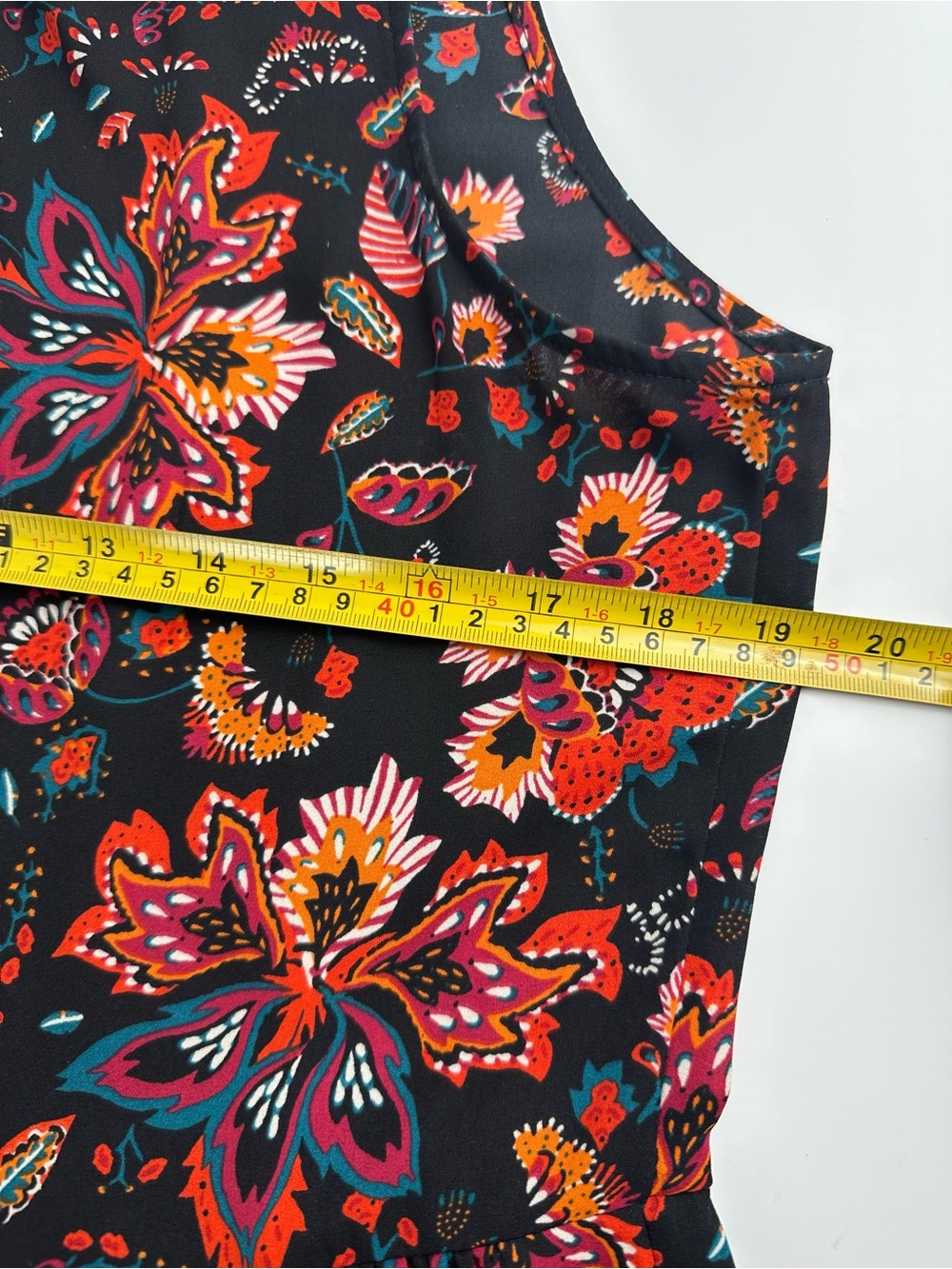 LOFT Bloom Peplum Shell Floral Sleeveless Ruffle Mock Neck Blouse Approx. Size M - Picture 10 of 14